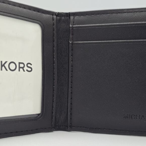 Michael Kors Jet Set Bifold Wallet Brown Logo & Black Leather - Picture 7 of 12